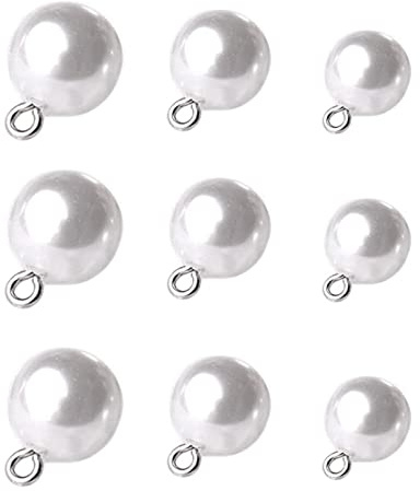 30PCS exquisitos botones de perlas artificiales, botones de perlas cosidos a mano de 8/10/12 mm, utilizados para suéteres, faldas de camisa, cuerdas para el cabello.