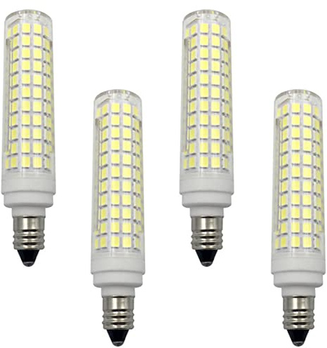 Edearkar E11 LED Bulb Dimmable 15w (4 Pack)- All-New-(136LEDs) 150W Equivalent, 1500lm, 110-130V, Daylight White 6000K, E11 Base, Dimmable Candelabra LED Lamp for Home Light