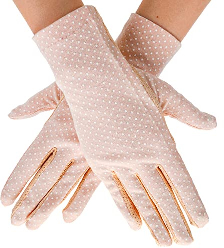 WLLHYF Guanti protettivi da donna traspiranti UV guanti touch screen a dita piene antiscivolo protezione solare guanti da guida per attività all'aperto equitazione pesca golf (beige chiaro)