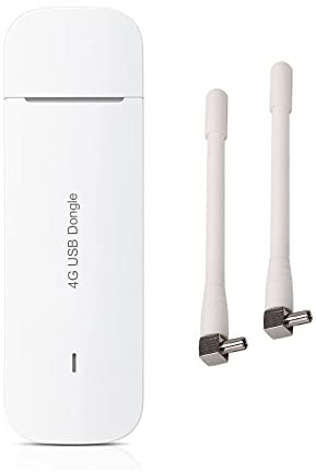 Unlocked Brovi E3372-325 4G USB Dongle (White). Super-Fast 150Mbps Speed. Works with any Network Sim Card Worldwide. Includes 2 x External Antennas