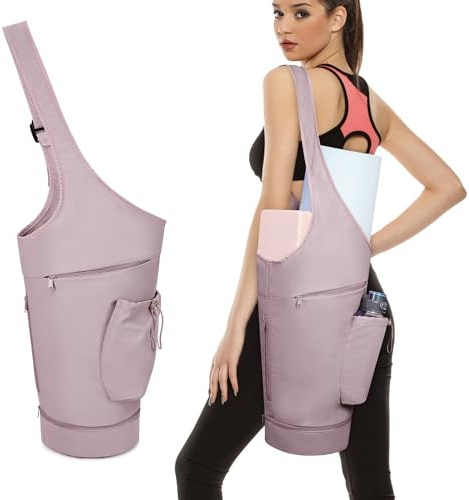 sportsnew Borsa per Tappetino Yoga Donna con Fondo Indipendente Cerniera Scomparto Umido e Spallacci Regolabili