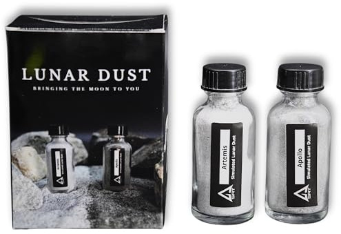 Lunar Simulated Soil Display Jars | Artemis and Apollo: The Moon in The Palm of Your Hand | Unique and Authentic Space Themed Decor - Great Gift for The Science and Space Enthusiasts
