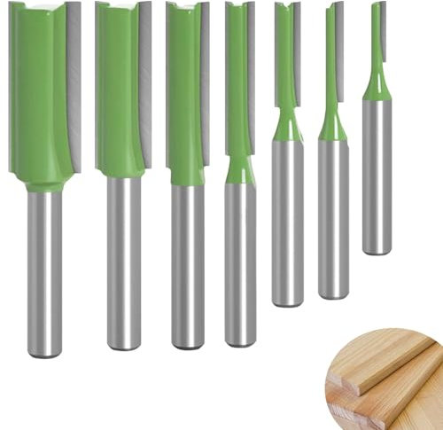 7 Teiliges Set Fräser für Oberfräse, Legierung Nutfräser 6mm Schaft, für Holzzuschnitt, DIY Holzbearbeitung