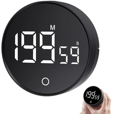 Temporizador digital de cocina y temporizador de huevos magnético, cuenta atrás de 60 minutos con 3 volúmenes, pantalla LED grande, temporizador Pomodoro y despertador digital de corta duración