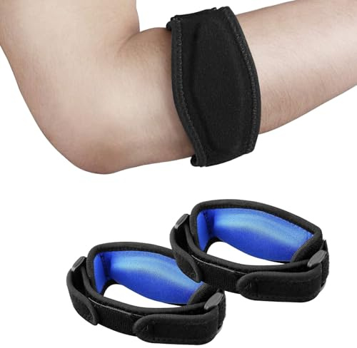 2PCS Tennis Elbow Support Strap,Tennis Elbow Strap with Compression Pad and Elbow Pain Relief,Compression Brace for Rapid Pain Relief and Recovery,for Men and Women