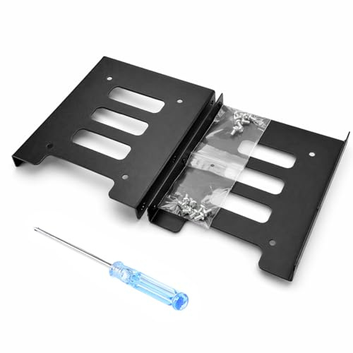 SNANSHI 2.5 to 3.5 Hard Drive Adapter, SSD Mounting Bracket SSD HDD Metal Mounting Bracket 2.5 to 3.5 Adapter for PC SSD (Pack of 2)