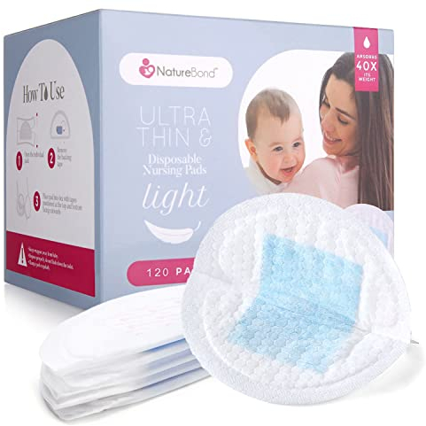 NatureBond Einweg-Stilleinlagen Ultradünn 120 Stück Still-Einlagen, leichte, konturierte und hochsaugfähige Still-BH-Einlagen