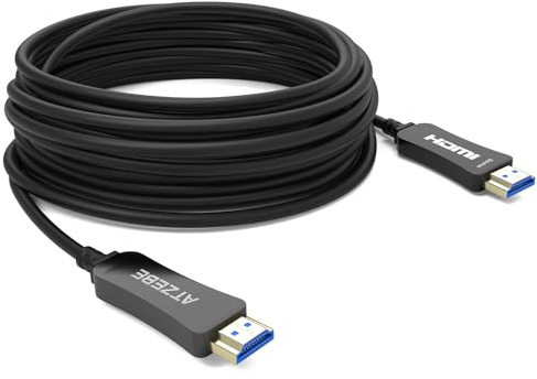 ATZEBE Fibre Optic HDMI Cable 10m, 4K@60Hz, HDR, Dolby Vision | Fibre HDMI Cable Supports 4:4:4/4:2:2/4:2:0,HDCP 2.2, ARC, 3D,High Speed 18 Gbit/s, Slim and Flexible HDMI Fibre Optic Cable