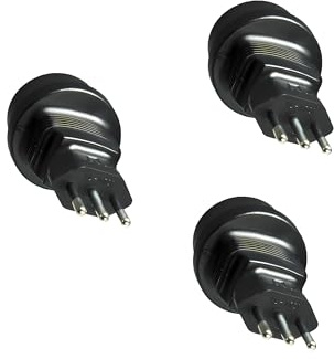 DINIC Reisestecker, Stromadapter Stecker Italien auf Schutzkontakt-Buchse, Netzadapter 3-polig IT (3 Stück, schwarz)