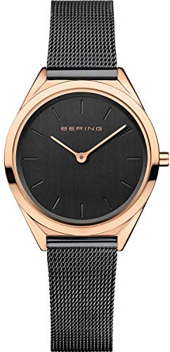 BERING Damen und Herren Uhr Quarz Movement - Ultra Slim Collection mit Edelstahl und Saphirglas 17031-166 Armbandsuhren
