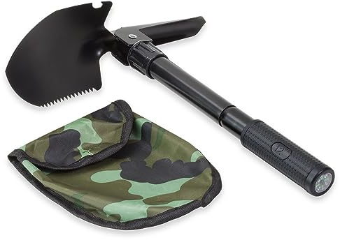 Blanko 207755 - Pala Plegable (300 mm, con Funda de Transporte), Color Negro