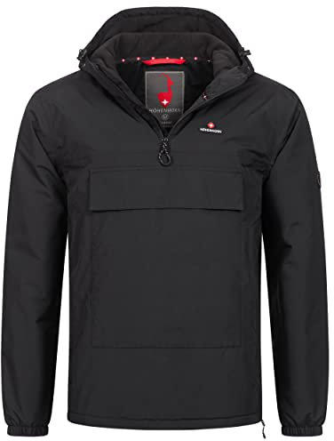 Höhenhorn Allesso Chaqueta para hombre con riñonera forrada cortavientos, Negro (1021), M