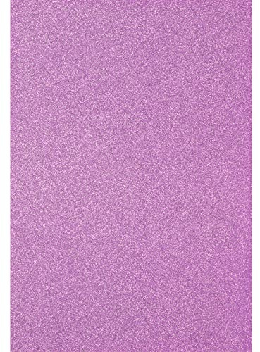 Florence Cartoncino glitterato – Cartoncino colorato A4 – viola lavanda – 5 fogli di carta – Carta per album di ritagli per realizzare biglietti e altri lavori con la carta, 250 g/m²