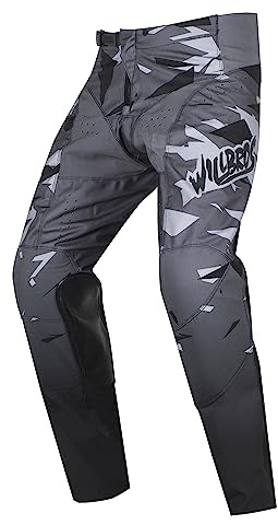 Willbros MX Hose Mountainbike Bergab Motorradhose für Herren Motocross Dirt Bike ATV UTV Offroad RennHose Camo Grau XL=36
