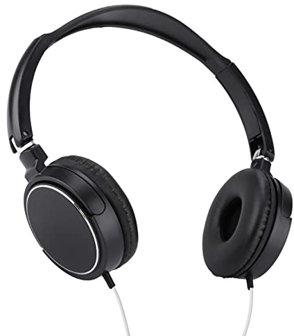ASHATA Stereohörlurar, Vikbart Kompakt Trådbundet Headset Stereo HiFi-musikhörlurar Stöd TF-kort, Vikbart Headset Kan Vikas Till Kompakt Storlek, FM-autosökning