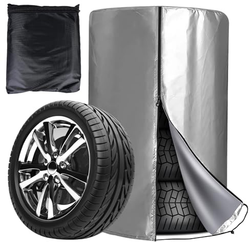 Aicharynic Housse de pneu universelle, 80 x 120 cm Housse de pneu de voiture pour 4 pneus, housse de protection de pneu étanche à la poussière, sacs de pneus universels avec fermeture éclair