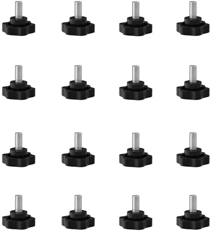 SHULLIN Lot de 16 Vis à Tête Étoile M4 - Vis Moletées à Poignée Étoile - Filetage - Bouton de Serrage Pour Machine et Équipement Industriel (M4 x 12 mm)