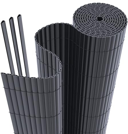 interGo PVC Sichtschutzmatte Sichtschutzzaun Privatsphäre Wetterfest für Garten, Balkon und Terrasse, mit Strukturierte Oberfläche, mit Kabelbindern