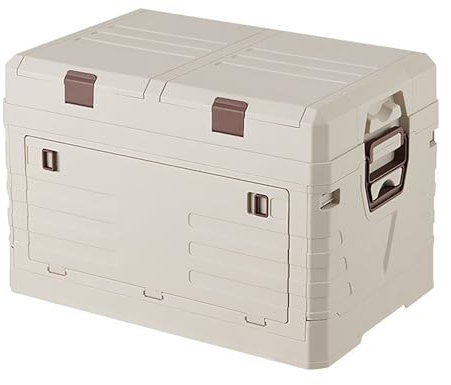 Aimondow Collapsible Folding Storage Bin with 2 Compartments, 42L Side Opening Organizer for Car Trunk, Picnic, Fishing, Office