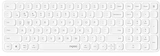 Rapoo E9310M – trådlöst tangentbord Bluetooth och 2,4 G USB-trådlöst, multienhet upp till 4 enheter, kompakt aluminiumhölje platt, batteridrivet, QWERTZ layout tyska, vit