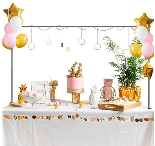 Soporte de Metal Alto con Abrazaderas Ajustables, Soporte de Fondo para Mesa y Flores de Globo para Boda