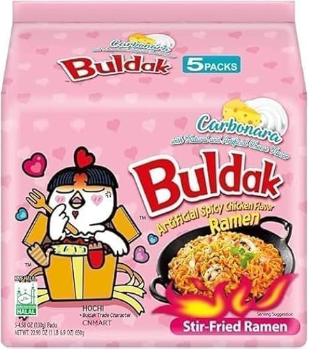 JD Korean Import - Samyang Hot Chicken Flavour Buldak Ramen Carbonara Noodles - Pack of 5