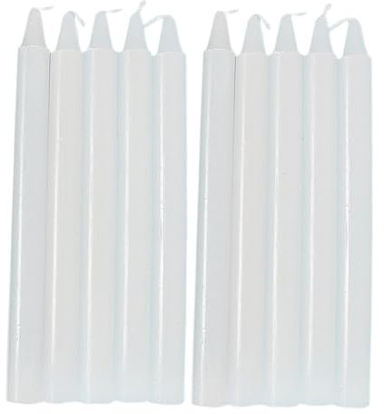 Candele Taper – 10 pollici – candele di cera non naturali, per uso domestico rosso e bianco – Candele di emergenza | Candele classiche per la cena, candele per la benedizione nuziale, interruzione di