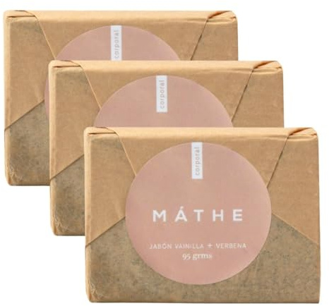 MÁTHE Jabón Sólido Corporal de Vainilla y Verbena con Arroz — Suaviza y Revitaliza — Sin Sulfatos — 95g