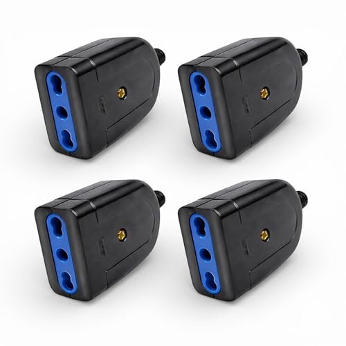 Topolenashop Topolenashop 4 Pezzi Spina Elettrica Bipasso 2P+T 10/16A – Spina Femmina Presa Volante Salvaspazio Corner – Compatibile Prese Italiane – Casa, Ufficio, Fai da Te XSL 1083N