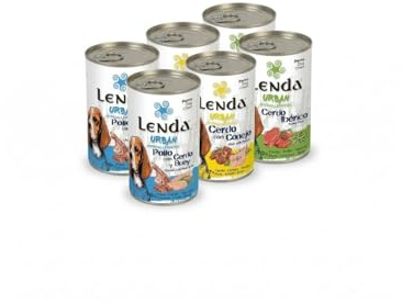Lenda Urban Pack 6 x 400gr Comida Húmeda Hipoalergenica para Perros Jovenes y Adultos - Pack Degustacion - Alimento Completo y Natural para Todas Las Razas - Sin Cereales con Condroprotectores