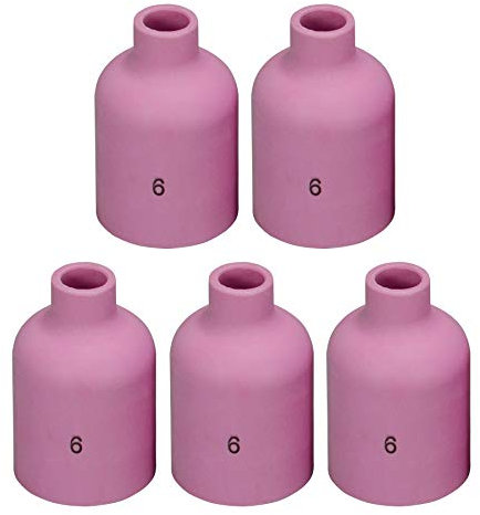 RIVERWELD TIG Lentille à Gaz Busette en Céramique d'Alumine Diamètre Jumbo Grand 57N75 6# 9.5mm pour QQ300 PTA DB SR WP 9 17 18 20 25 26 Torche de soudage TIG 5pcs