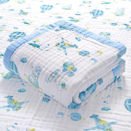 Hivia Muslin Filt 6-lagers 110x110cm Bomull Måne Enhörning