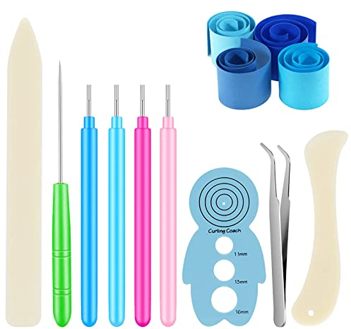 iTYOOS 9 Stücke Quilling Werkzeuge Set Papier Quilling Set Quilling Stifte Tool Papier Quilling Schlitz Stifte Werkzeug Set Handgefertigte Origami Nadel Zubehör für Anfänger, Kinder, Erwachsene