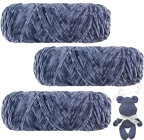 Maxee 300g(3×100g) Samtig Babywolle, Samt Velvet Wolle Chenille Garn, Kuschelweich Chenillegarn, Flauschige Weich Plüschwolle, Häkelgarn Wolle Zum Stricken & Häkeln-37