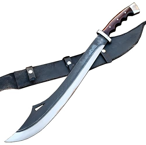 THE NEPAL 50 cm Lange Klinge Dao Machete - Handgemachtes Dao Schwert - Großes Chopper-Machetenmesser aus Kohlenstoffstahl - Silber