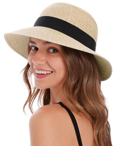 BABAHU Women's Sun Hats UV Protection Large Wide Brim Hat Women Packable Sun Hat for Women Straw Hats