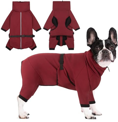 Cyponpy Hundemantel mit Beinen Wintermantel Hund Wasserdicht Warm Hundepullover Fleece Hundejacke Reflektierend Reißverschluss Winterjacke Hund Hunderegenmantel Wasserdicht Kleine Mittelgross Hunde
