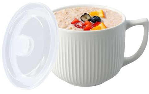 Taza Grande Tazones de Cereales, Café De Cerámica De 900ml Tazas, Sopas De Cereal Tazón Taza De Café De Porcelana Tazón, Taza de Leche de Porcelana, con Asa, Taza de Sopa, Ramen, Ensalada