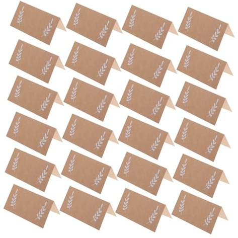 OSOLADY 50piezas Tarjetas De Lugar Kraft Tarjetas Para Nombre Para Bodas y Fiestas Al Aire