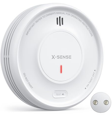 X-Sense Détecteur de Fumée Connecté avec Pad Adhésif Magnétique, Fonction avec l’Appli, Station de Base SBS50 Requise, Durée de Vie de 10 Ans et Batterie Remplaçable, XS0D-MR, Lot de 1