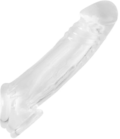Silicone Reusable Penis Sleeve Extender Enlarger Sheath Girth Enhancing Male Sex Toys for Men Skin (Clear)