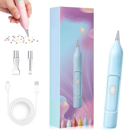 Bolígrafo eléctrico de pintura de diamante con tecnología de vacío, lápiz eléctrico de pintura de diamante, recargable IPX5, pintor impermeable, 2 puntas de repuesto, herramientas de accesorios de