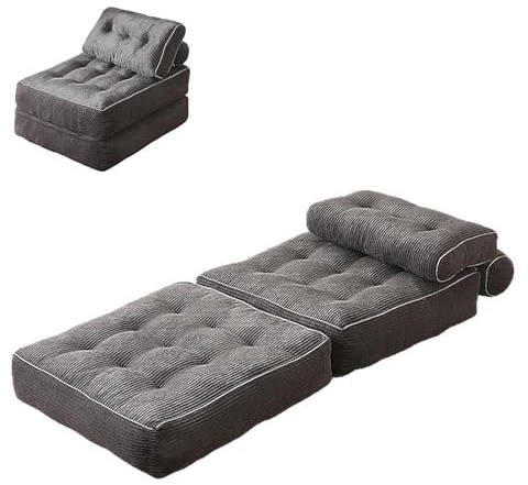 Poltrona letto pieghevole per adulti, Divano letto pieghevole con imbottitura in schiuma con cuscino Divani letto in velluto a coste Sdraio da pavimento per soggiorno o camera degli ospiti