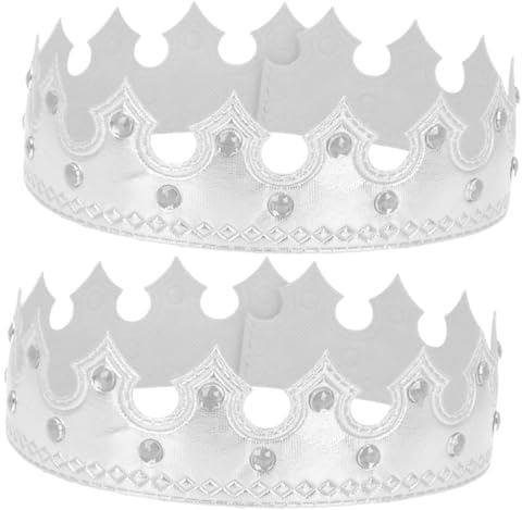 Cabilock Lot de 2 Couronnes d'Anniversaire Argentées Bandeaux pour Bébés et Garçon et Filles Accessoires pour Fêtes d'Anniversaire Séances Photo et Déguisements
