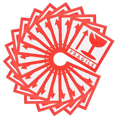 Healeved Étiquettes Autocollantes «Fragile» 55X55 CM 1000 Pièces Adhésives Résistantes pour Emballage et Expédition Étiquette D’Avertissement à Manipuler avec Précaution