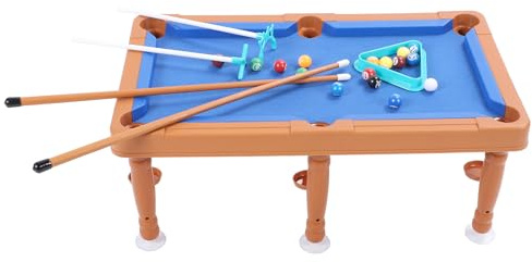 Hamwesh Mini Set Tavolo da Biliardo, Gioco da Biliardo da Tavolo Portatile da 17,32x9,65 Pollici con Biglie, Bastoni e Rastrelliera Triangolare, da Gioco arcades da per