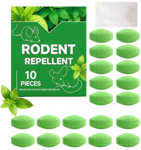 Pemarcy 20 Tabletten Mäuseabwehrmittel Extra Stark für Drinnen Draußen mit Tasche, Mäuse Vertreiben mit Frischer Duft zur Rattenschutzmittel von Mäusen Ratten, Abwehrmittel für Garten (20 Stück)