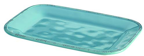 Rachael Ray Cucina Dinnerware Stoneware Rectangular Platter, Agave Blue -, 8 x 12