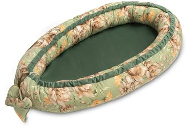 SENSILLO Baby Nestchen Kokon Neugeborene - Komfort und Sicherheit ab Ersten Lebenstagen - Schützt das Baby - Velvet Reisebett für Babys Säuglinge - Sehr strapazierfähig - 80x45, Square Grün