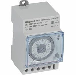 LEGRAND, Zeitschaltuhr MicroRex W31 Su/Wi Plug & Play, mechanisch mit 7-Tages-Programm (Reiheneinbau-Zeitschaltuhr für Hutschiene, 3-modulig), 412828